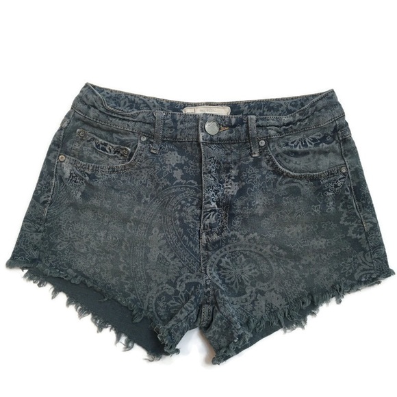 Free People Pants - Free People Denim Shorts Paisley Design